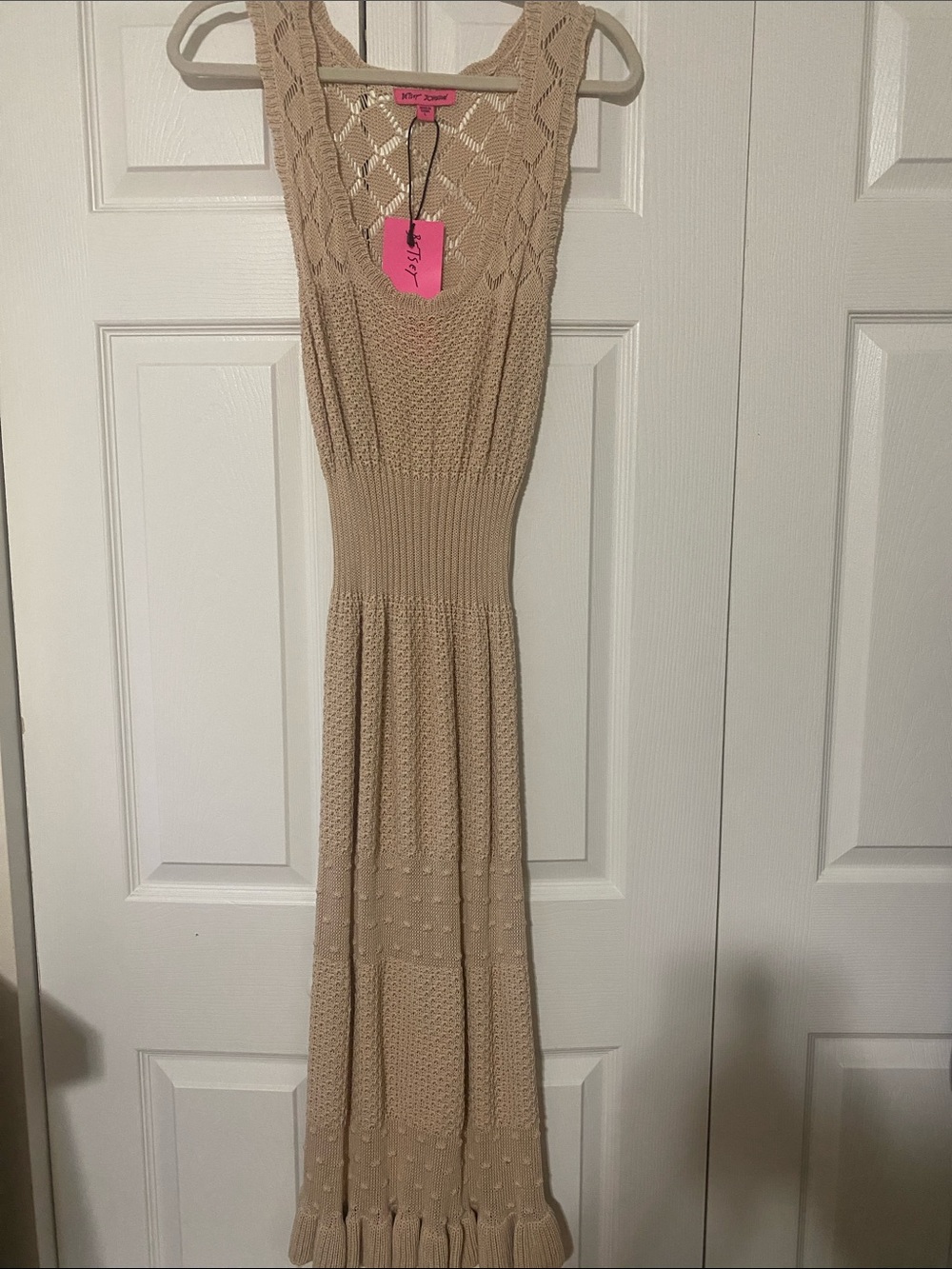 Betsy Johnson crochet ruffle hem dress